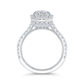 14K White Gold Round Cut Diamond Halo Engagement Ring (Semi-Mount)