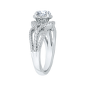14K White Gold Round Diamond Engagement Ring with Split Shank (Semi-Mount)