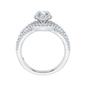 14K White Gold Round Diamond Engagement Ring with Split Shank (Semi-Mount)