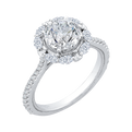 14K White Gold Round Diamond Halo Engagement Ring (Semi-Mount)