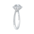 14K White Gold Round Diamond Halo Engagement Ring (Semi-Mount)