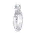 Round Diamond Cathedral Style Engagement Ring in 14K White Gold (Semi-Mount)