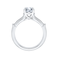 Round Diamond Cathedral Style Engagement Ring in 14K White Gold (Semi-Mount)