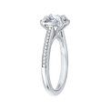 Round Diamond Halo Cathedral Style Engagement Ring in 14K White Gold (Semi-Mount)