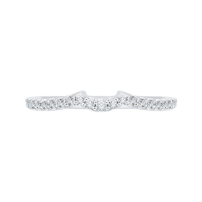 Round Diamond Half-Eternity Wedding Band in 14K White Gold