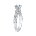 Round Diamond Cathedral Style Engagement Ring in 14K White Gold (Semi-Mount)