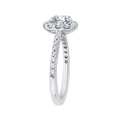 Round Diamond Halo Engagement Ring In 14K White Gold (Semi-Mount)