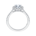 Round Diamond Halo Engagement Ring In 14K White Gold (Semi-Mount)