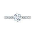 14K White Gold Round Diamond Engagement Ring (Semi-Mount)