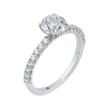 14K White Gold Round Diamond Engagement Ring (Semi-Mount)
