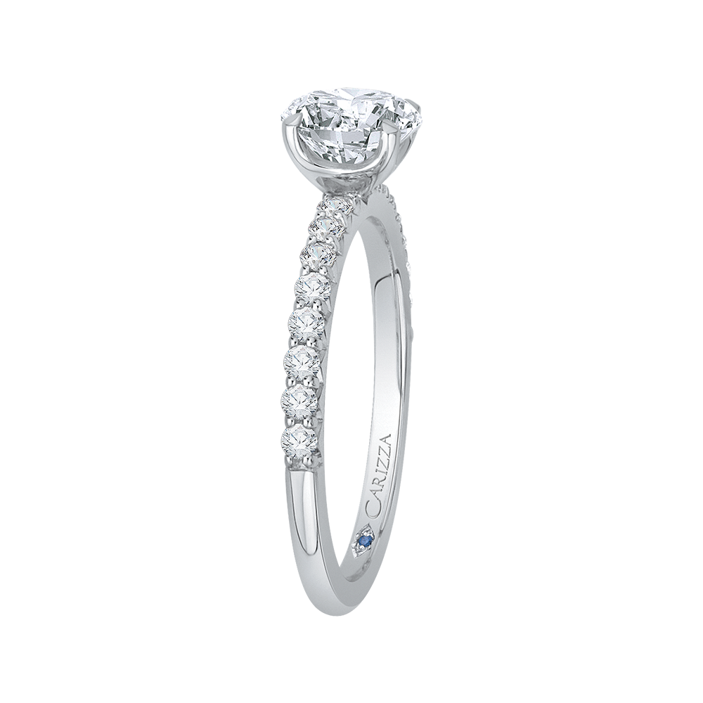 14K White Gold Round Diamond Engagement Ring (Semi-Mount)