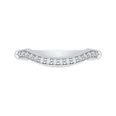 Round Diamond Wedding Band in 14K White Gold