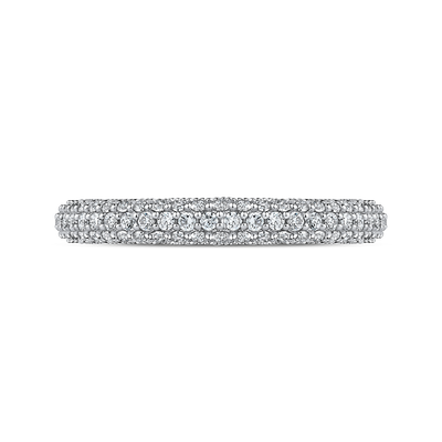 Round Diamond Wedding Band in 14K White Gold