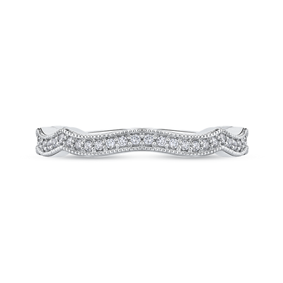 Round Diamond Wedding Band in 14K White Gold