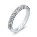 Round Diamond Half-Eternity Wedding Band in 14K White Gold