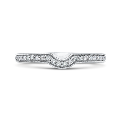 Round Diamond Wedding Band in 14K White Gold