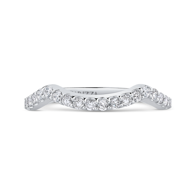 Round Diamond Wedding Band in 14K White Gold