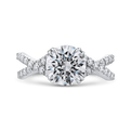 Split Shank Round Diamond Engagement Ring in 14K White Gold (Semi-Mount)