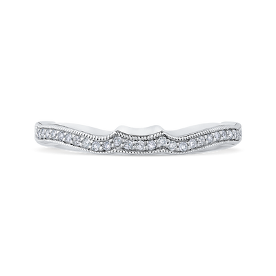 Round Diamond Half-Eternity Wedding Band in 14K White Gold