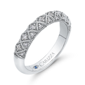 Round Diamond Half-Eternity Wedding Band in 14K White Gold