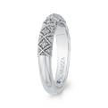 Round Diamond Half-Eternity Wedding Band in 14K White Gold