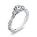 Split Shank Round Diamond Engagement Ring in 14K White Gold (Semi-Mount)