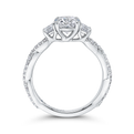 Split Shank Round Diamond Engagement Ring in 14K White Gold (Semi-Mount)