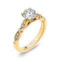 Round Diamond Vintage Engagement Ring in 14K Yellow Gold (Semi-Mount)
