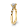 Round Diamond Vintage Engagement Ring in 14K Yellow Gold (Semi-Mount)