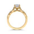 Round Diamond Vintage Engagement Ring in 14K Yellow Gold (Semi-Mount)