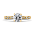 Round Diamond Vintage Engagement Ring in 14K Yellow Gold (Semi-Mount)