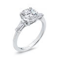 14K White Gold Round Diamond Classic Engagement Ring (Semi-Mount)