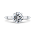 14K White Gold Round Diamond Classic Engagement Ring (Semi-Mount)