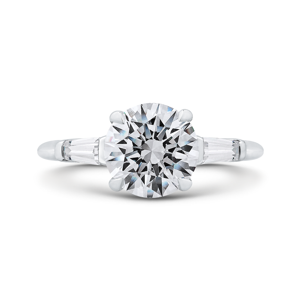 14K White Gold Round Diamond Classic Engagement Ring (Semi-Mount)