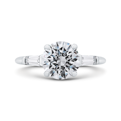 14K White Gold Round Diamond Classic Engagement Ring (Semi-Mount)