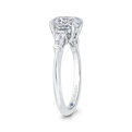 14K White Gold Round Diamond Classic Engagement Ring (Semi-Mount)