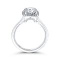 Round Diamond Halo Engagement Ring in 14K White Gold (Semi-Mount)