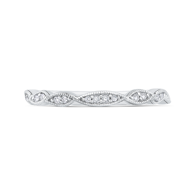 Round Diamond Infinity Wedding Band in 14K White Gold