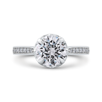 Round Diamond Engagement Ring in 14K White Gold (Semi-Mount)