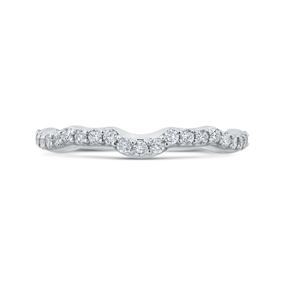 Round Diamond Wedding Band in 14K White Gold