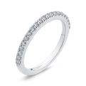 Round Diamond Half-Eternity Wedding Band in 14K White Gold
