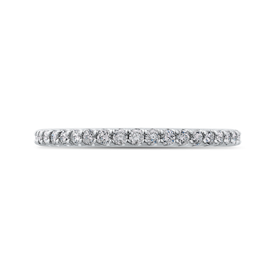 Round Diamond Half-Eternity Wedding Band in 14K White Gold
