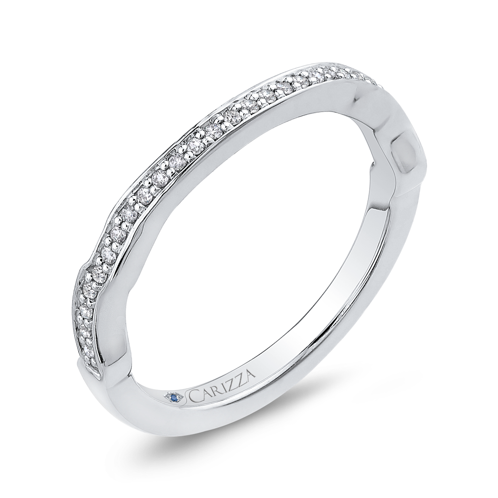 Round Diamond Half-Eternity Wedding Band in 14K White Gold