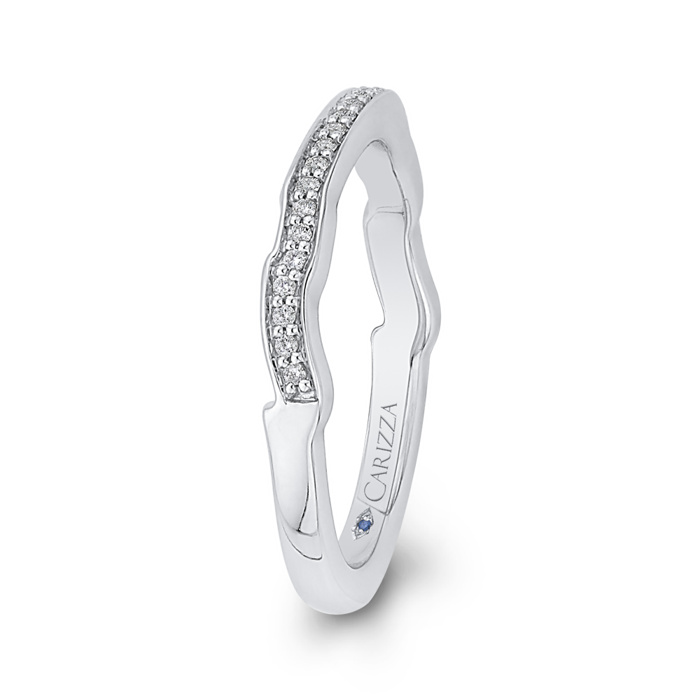 Round Diamond Half-Eternity Wedding Band in 14K White Gold