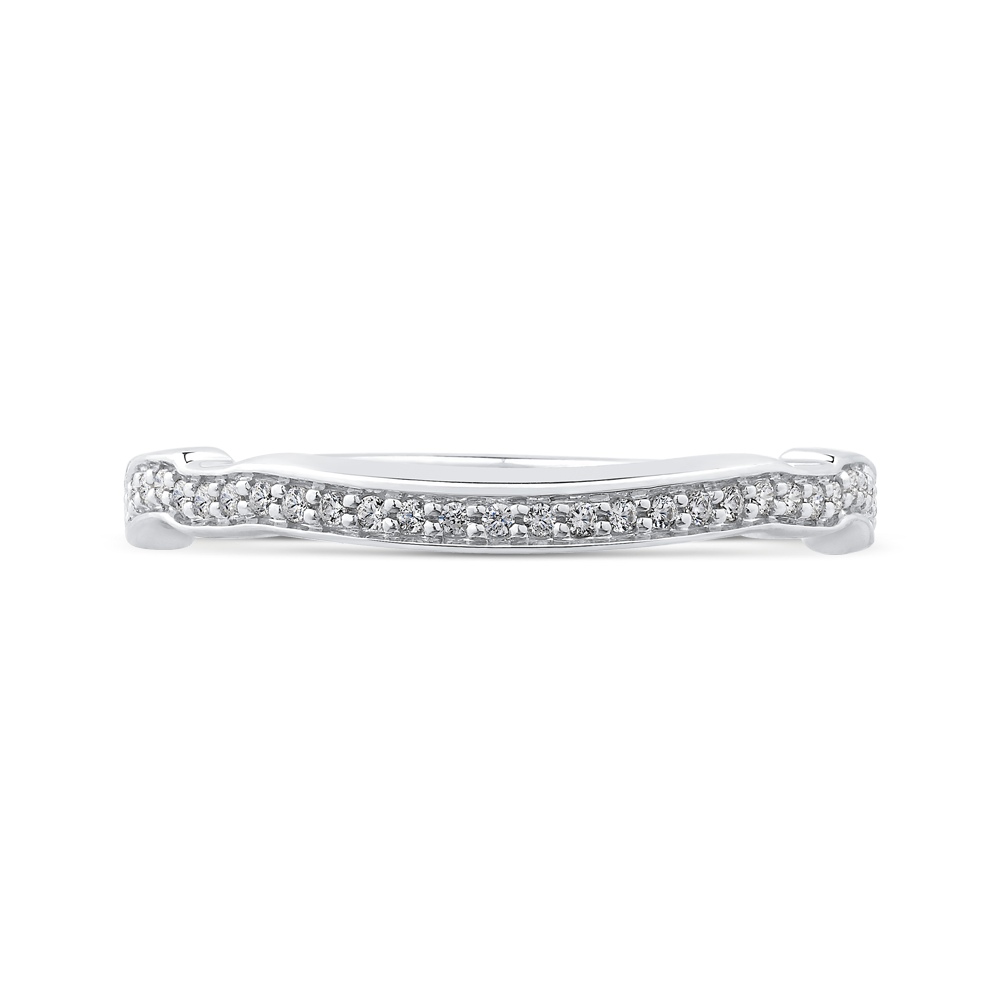 Round Diamond Half-Eternity Wedding Band in 14K White Gold