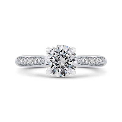 Round Diamond Engagement Ring in 14K White Gold (Semi-Mount)