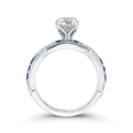 Round Diamond and Sapphire Engagement Ring in 14K White Gold (Semi-Mount)