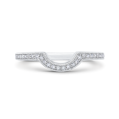 Round Diamond Half-Eternity Wedding Band in 14K White Gold