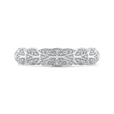 Round Diamond Wedding Band in 14K White Gold