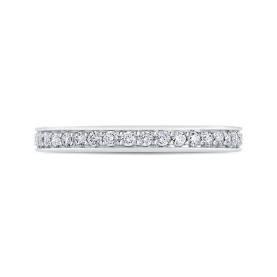 Round Diamond Wedding Band in 14K White Gold